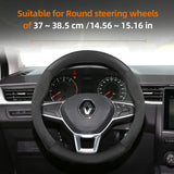 Suede Matte Carbon Steering Wheel Cover for Renault