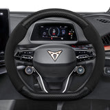 Cupra Suede Carbon Fiber Steering Wheel Cover Fit