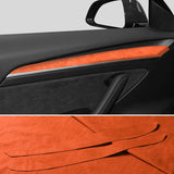 Top Suede For Tesla Model 3 (2020-2023) Model Y (2020-) Door Inner Handle Trim Sticker Car Premium Interior Tuning Accessorie