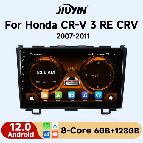 9-Inch Android 12 Multimedia Radio for Honda CR-V 2006-2012 Android Head Unit JIUYIN