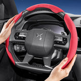 Split-Design Suede Steering Cover Universal Fit Car Interior Accessory Hocasen