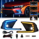LED DRL Fog Lamp with 3-Color for Honda Civic 2021-2023 Car Interior Accessory MAGIC COLORM