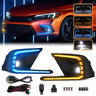 LED DRL Fog Lamp with 3-Color for Honda Civic 2021-2023