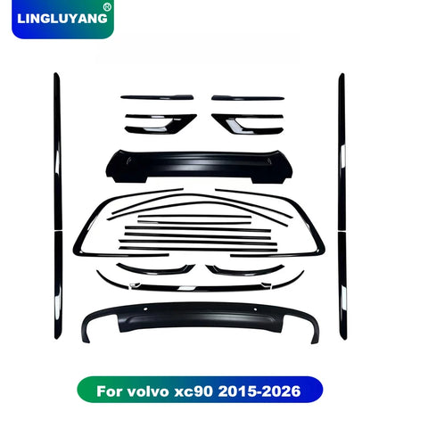 Bright Black Window Trim for Volvo XC90 2015-2026 Car Interior Accessory LINGLUYANG