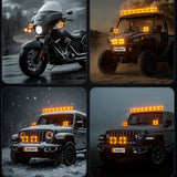 Super Bright LED Work Light Bar for Car Offroad Truck SUV ATV Motorcycle White & Amber Drl 12v Led Lamp Driving Light Spotlig