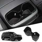 Kia EV9 2024 2025 Car Cup Holder Armrest Storage Box Rear Shock-Absorbing Cup Tray Tidying Car Accessories Black TPE Drinks H