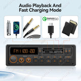 Retro Style 1Din MP3 Car Radio Bluetooth QC3.0 Fast Charge Car Interior Accessory AKAMATE