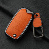 Metal and Leather 3 Button Car Key Case Cove For VW Volkswagen Beetle Caddy Eos Golf Jetta Polo Scirocco Tiguan Touran UP