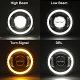 7 Inch Led Headlight Motorcycle 7'' Led Turn Signals DRL Angel Eye Led Headlamp For Harley Davidson Harley Street Glide Fat B