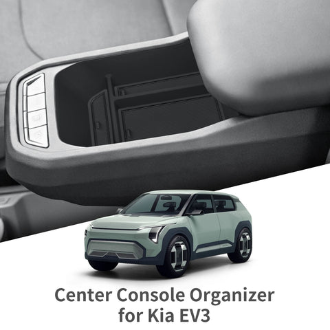 For Kia EV3 2024-2026 Car Armrest Storage Box Accessories Stowing Tidying Center Console Tray Armrest Box Storage Smabee