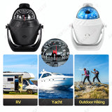 Spherical LED Marine Compass for Boat RV Universal Car Interior Accessory OEM