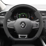 Suede Matte Carbon Steering Wheel Cover for Renault Car Interior Accessory Hocasen