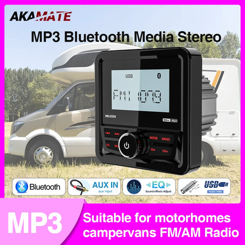 200W Waterproof Marine Stereo Radio for UTV RV ATV Car Interior Accessory AKAMATE