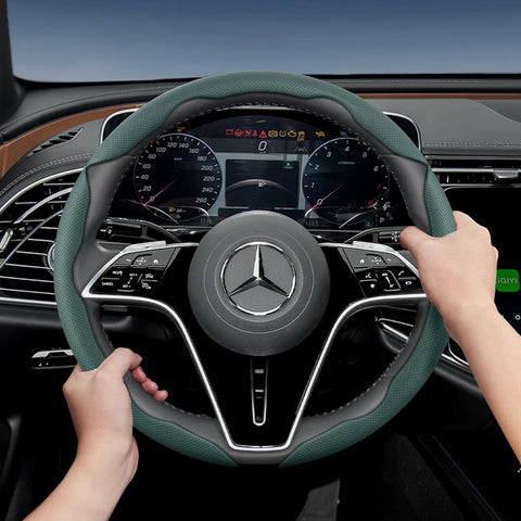 Segmented Leather Wheel Cover for Mercedes-Benz Car Interior Accessory Hocasen