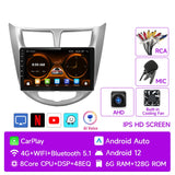 Android 12 Multimedia Head Unit for Hyundai Solaris 2010–2016