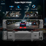 11.26" 4CH 1080P Mirror Dash Cam Universal