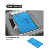 For BMW X3 G45 (2025-) Car Rear Seats Armrest Box Charging Panel Mat Trim Stickers Made of Alcantara Tuning Interior Accessories