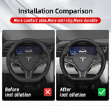 Carbon Fiber Leather Cover for Tesla Model 3 Y X S