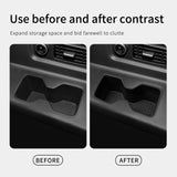 Hyundai Santa Fe 2024 2025 3rd Row Car Cup Holder Inserts Anti-Slip Shock-Absorbing Storage Box Tray Tidying TPE 2PCS Interio