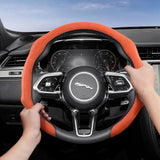 Jaguar Premium Suede Snap-On Steering Wheel Cover Car Interior Accessory Hocasen