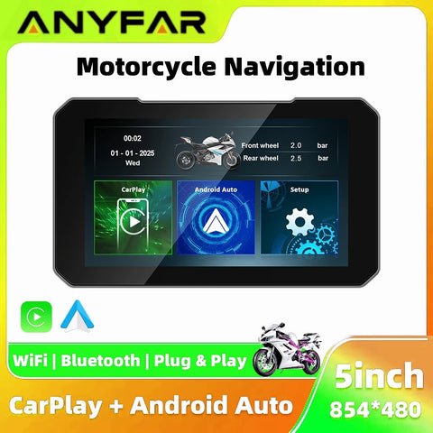 5 Inch Portable Wireless CarPlay GPS Navigator for Motorcycle Motorcycle GPS LEXXSON Default Title