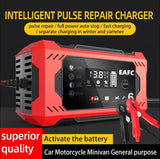 Battery Repair LCD Display 6A 12V Intelligent Car Battery Charger Car and Motorcycle Battery Charging Unit Lead-Acid Car Batt