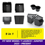 Trunk Organizer for Tesla New Model Y Juniper Launch Refresh 2025 Rear Trunk Storage Bins Side Box Organiser TPE Accessories