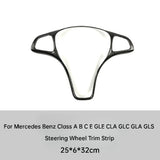 For Mercedes Benz Class A B C E GLE CLA GLC GLA GLS Steering Wheel Trim Strip Decorative Frame Interior Modification Interior