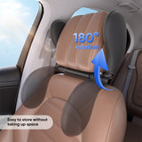 Ergonomic 360° Adjustable Auto Cervical Pillow with Memory Foam & Side Pads for Car Travel BMW Benz