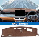 Premium Anti-Glare Dashboard Mat for GWM Tank 500 2022–2024 Dashboard Mat CATUSIKI RHD BROWN