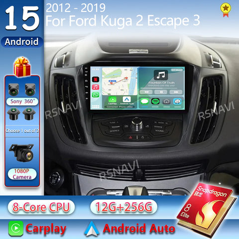 Android 15 Multimedia GPS Navigation for Ford Kuga 2 2012–2019 Android Head Unit RSNAVI
