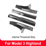 For Tesla Model Y 3 Juniper Highland Front Rear Door Bumper Sill Protector Seat Guard Plate Anti-Scratch Interior Accessories