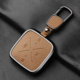 Metal and Leather 4 Button Car Key Case Cover for Zeekr X 001 009 2022 2023