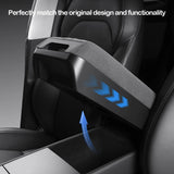 For Tesla Model Y Juniper 2025 2026 Center Console Armrest Organizer Box Heightened Cushion Suede Interior Upgrade for Model