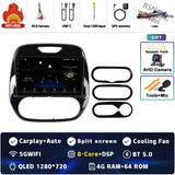 2K QLED Android 15 Multimedia Player for Renault Captur 2016–2019
