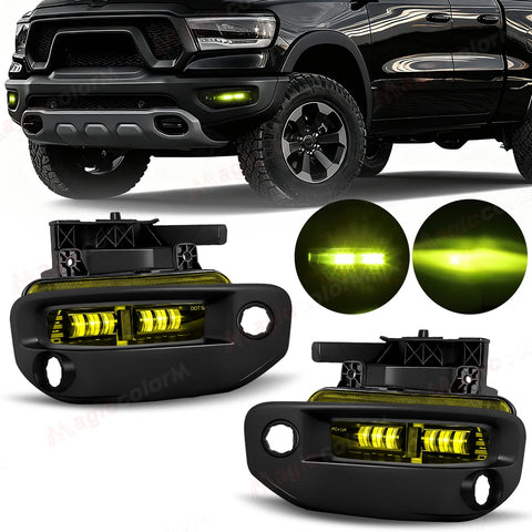 Yellow Fog Lights DRL for Dodge Ram 1500 Car Interior Accessory MAGIC COLORM