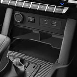 SMABEE for Mitsubishi L200/Triton 2024 2025 Center Console Storage Box Car Tray Organizers Accessories Tidying Black LED Ambi