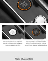 Audi A4L A5 A6L Q5 Q3 A7 Q7 Alcantara Engine Start Button Frame Cover Trim Sticker Decorative Car Interior Accessory Car Inte