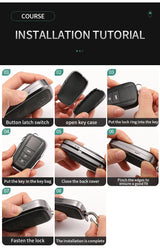 Metal and Leather Car Key Case Cover For Renault Clio Kadjar Capture Koleos Espace Master Talisman Talisman Scenic Protect Cover