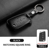Leather Car Key Case Cover For Volkswagen Golf 7 MK7 Jetta Lavida Keychain Cover
