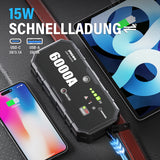 Car 6000A Portable 12V Jump Starter Power Bank 12V Auto Battery Charger Booster Starting Device Car Jump Starter JF.EGWO