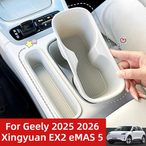 For Geely Xingyuan EX2 eMAS Cup Holder Pad Center Console Storage Box Organizer Car Interior Accessory Geely