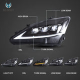 Headlights with Sequential Signal for Lexus IS 05-13 Headlight Assembly Vland