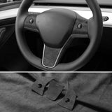 For Tesla Model 3 (2019-) / Model Y Car Steering Wheel Trim Sticker Anti Scratch Carbon Fiber Car Interior Accessory OEM
