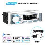1 DIN Marine Stereo Bluetooth USB for Boat UTV RV