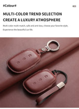 Car Key Case Cover Shell For Lynk & Co Z10 Z20 900 Max Pro Ultra Genuine Leather Remote Key Bag Cover Protector Keychain Holder
