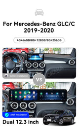 24.6-Inch Dual Screen Android 14 Stereo for Mercedes Benz C/GLC Android Head Unit Aotsr