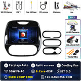 2K QLED Android 15 Multimedia Player for Renault Captur 2016–2019