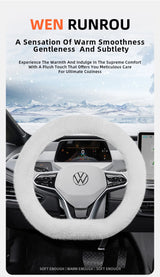 Warm Plush Steering Wheel Cover for Volkswagen Models Car Interior Accessory Hocasen
