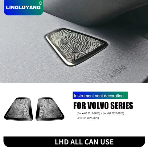 AC Vent Stainless Steel Cover for Volvo V60 S60 Car Interior Accessory LINGLUYANG